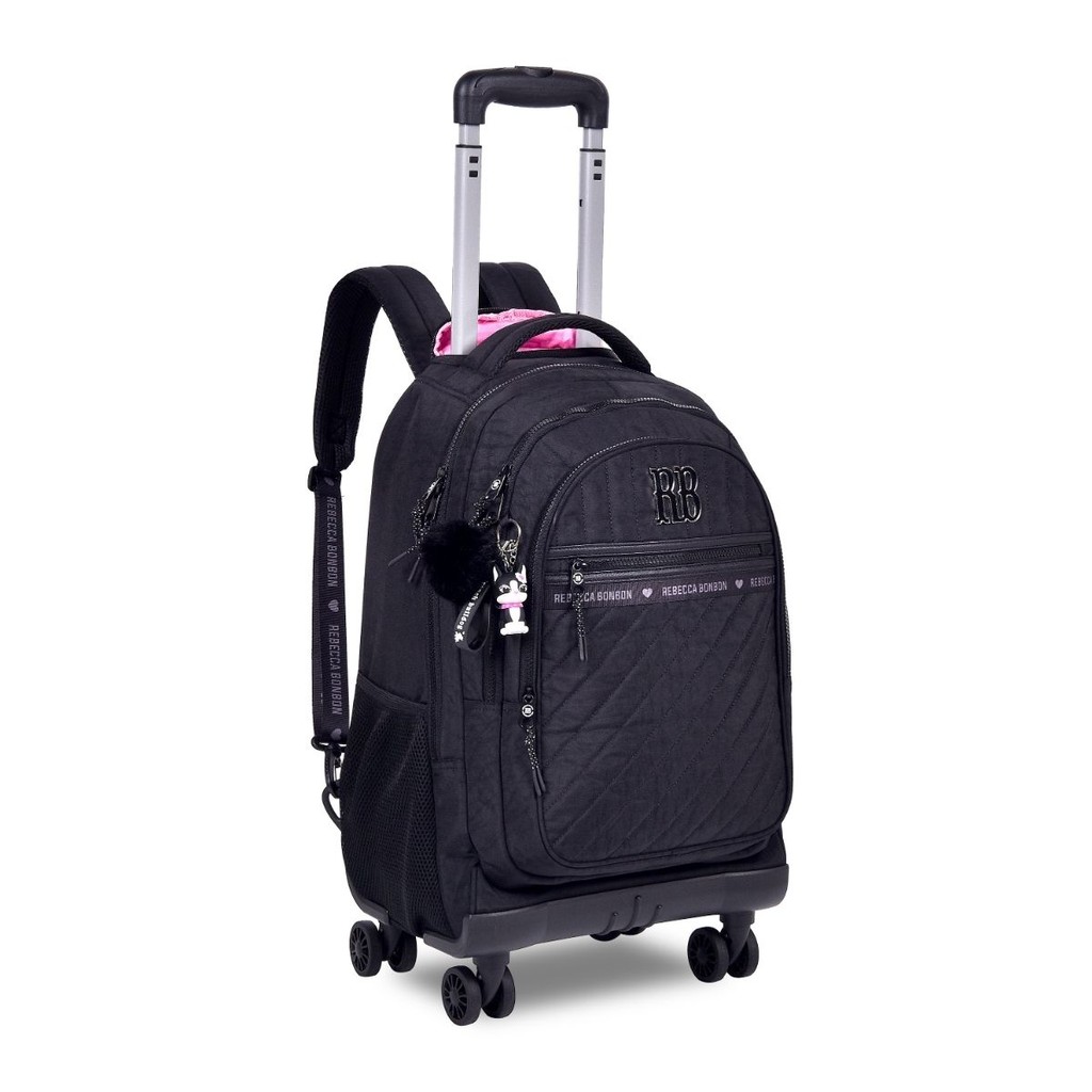Mochila de Rodinhas 360 Rebecca Bonbon Rb Juvenil Escolar Passeio Espaçosa Reforçada Co Ortável Estudar Clio