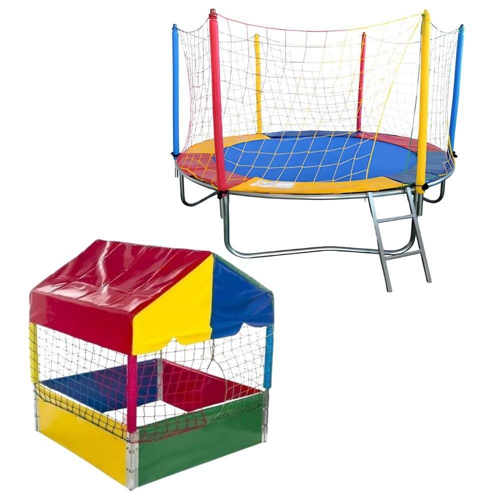 Kit Cama Elástica Pula Pula 2,30m + Piscina De Bolinhas 1,00m Infantil Playground em Oferta na Shopee