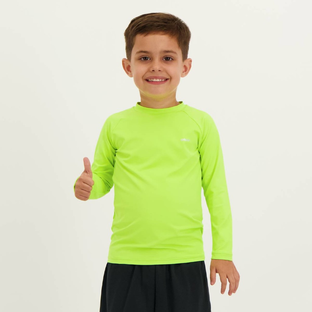 Camiseta Selene Manga Longa Proteção UV50+ Infantil Verde Neon em Oferta na Shopee