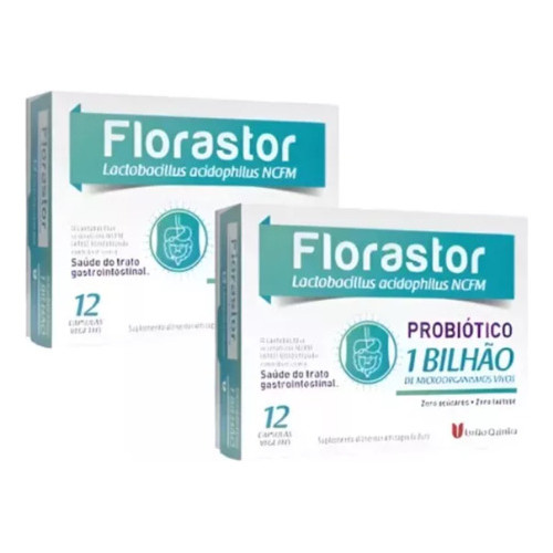 Kit 2 Florastor 1 Bilhão Probiótico Com 12 Cápsulas