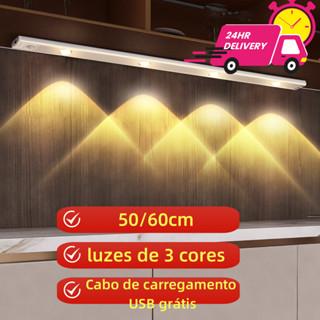 60CM Luz LED Sem Fio sensor De Inteligente Do Guarda-Roupa Quarto De Conveniência Carregamento em Oferta na Shopee