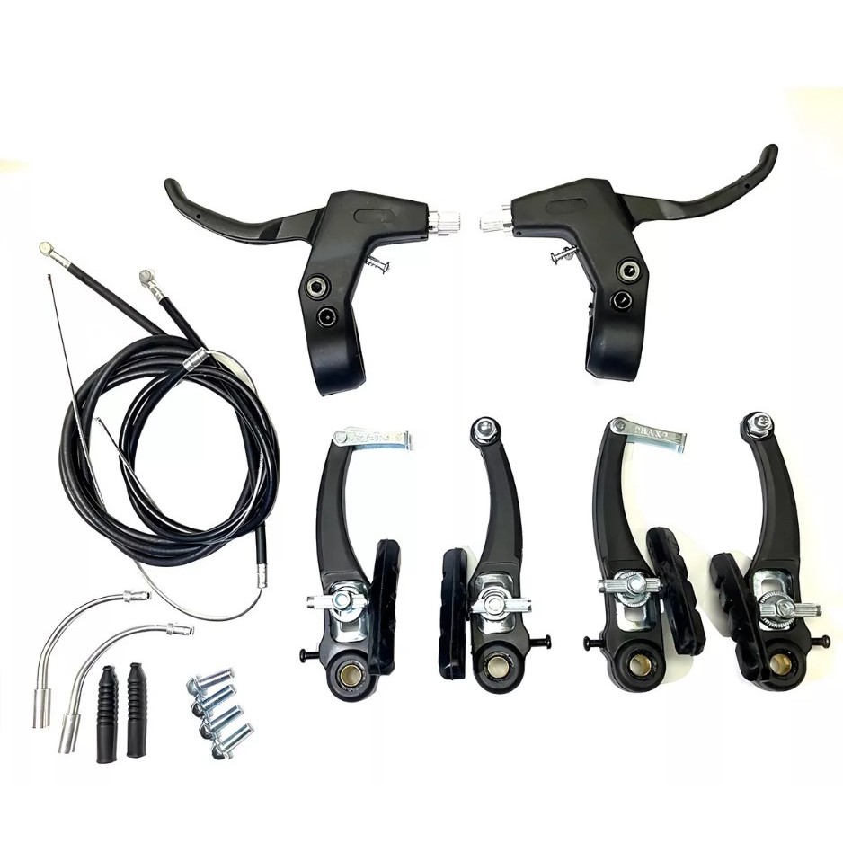 Freio V-brake Nylon Dianteiro E Traseiro Maçaneta Cabos Conduíte em Oferta na Shopee