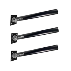 Kit 3 Suportes Aço Luminária Pública Solar Led 60cm Preto