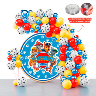 Kit 150 Balões Festa Patrulha Canina + Fita Arco - Balão Bexiga Liso/Cromado Para Aniversários em Oferta na Shopee