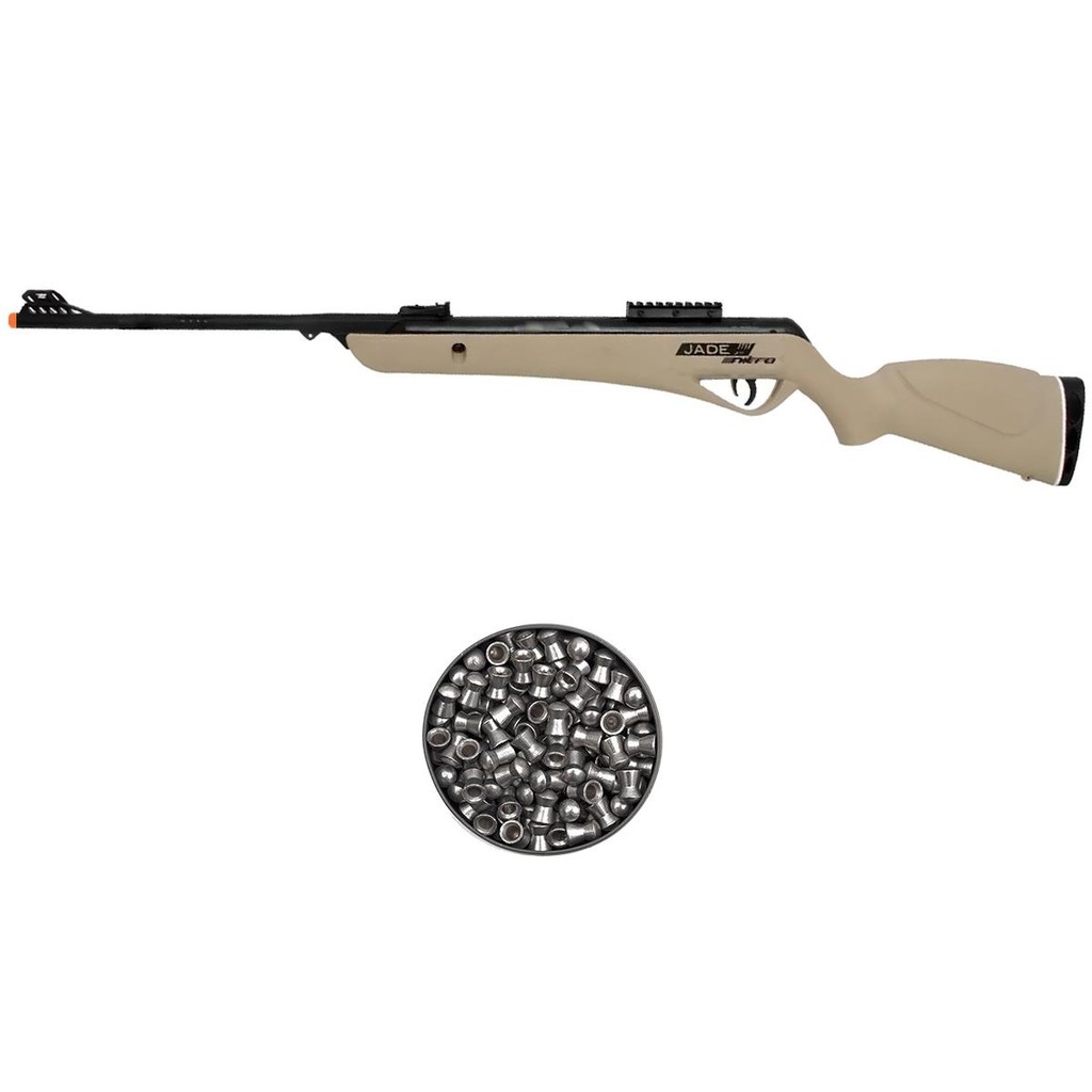 Carabina de Pressão Jade Pro Nitro Desert 5.5mm – CBC + Chumbo em Oferta na Shopee