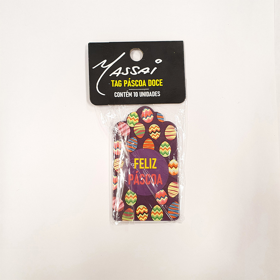 Tag de Feliz Páscoa Roxa - 10 unidades - Massai - Rizzo em Oferta na Shopee