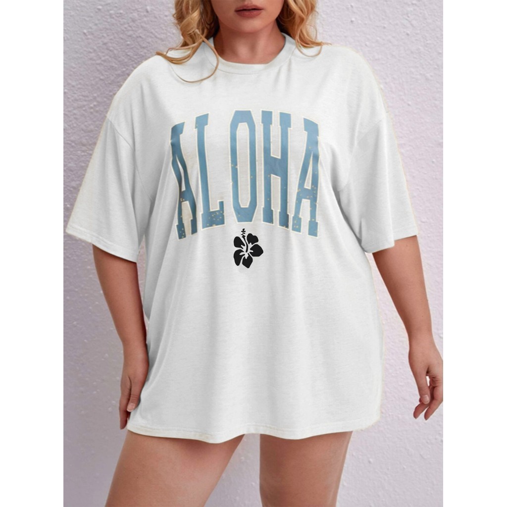 Camiseta Oversized Old School Confortável Estampada Aloha Flor Streetwear Blusa T-shirt Unissex