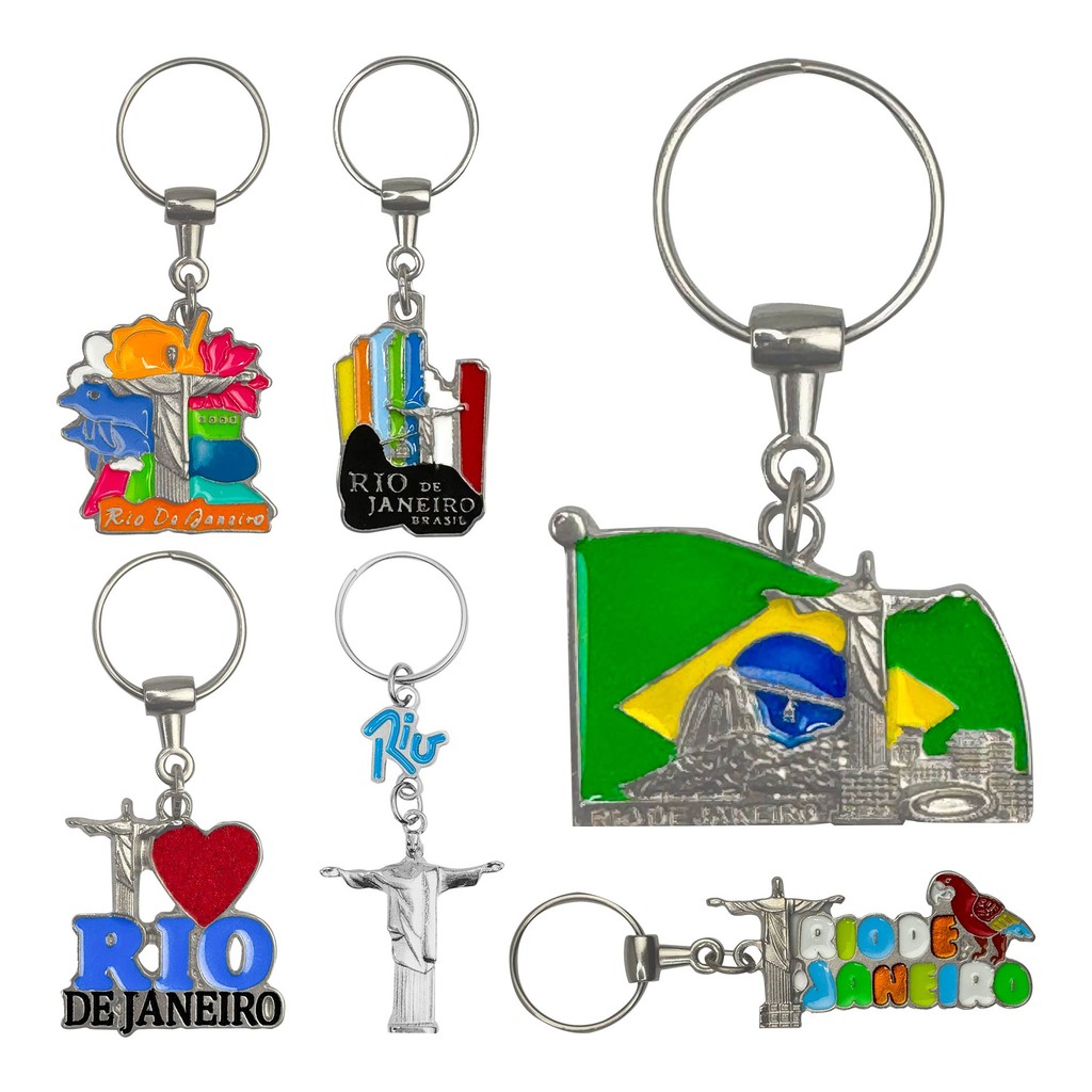 Kit 12 Chaveiros Lembrancinhas Cidade Do Rio De Janeiro Brasil De Metal