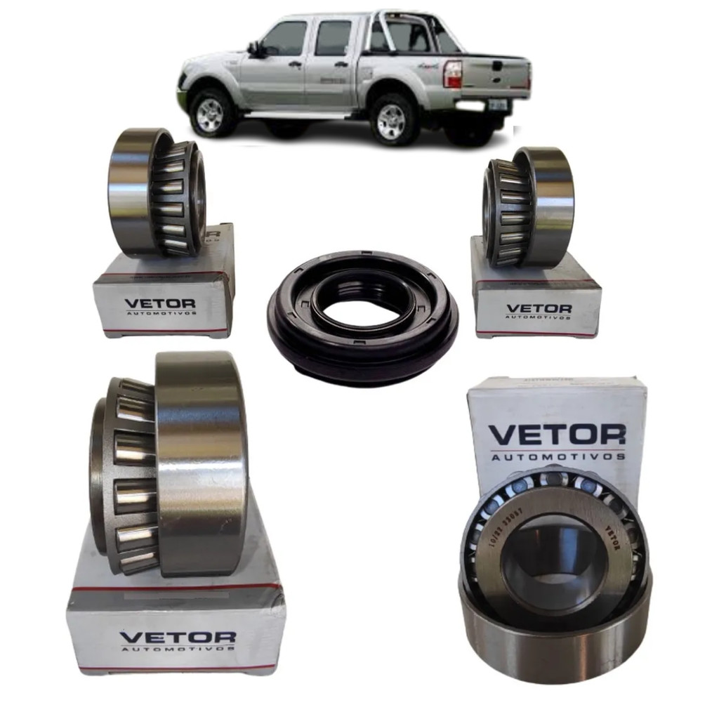 Kit 4 Rolamento Retentor Diferencial Ranger Dana 44.3 01-12