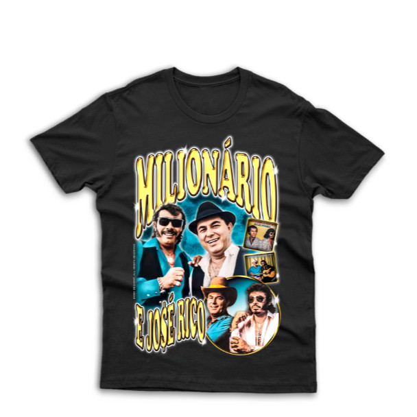 Camiseta algodão Milionário E José Rico Camisa 100% Algodão