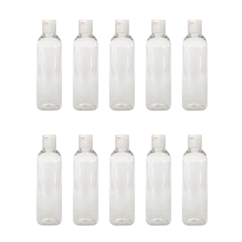 Kit 10 Frascos Viagem Shampoo Creme Sabonete 100ml