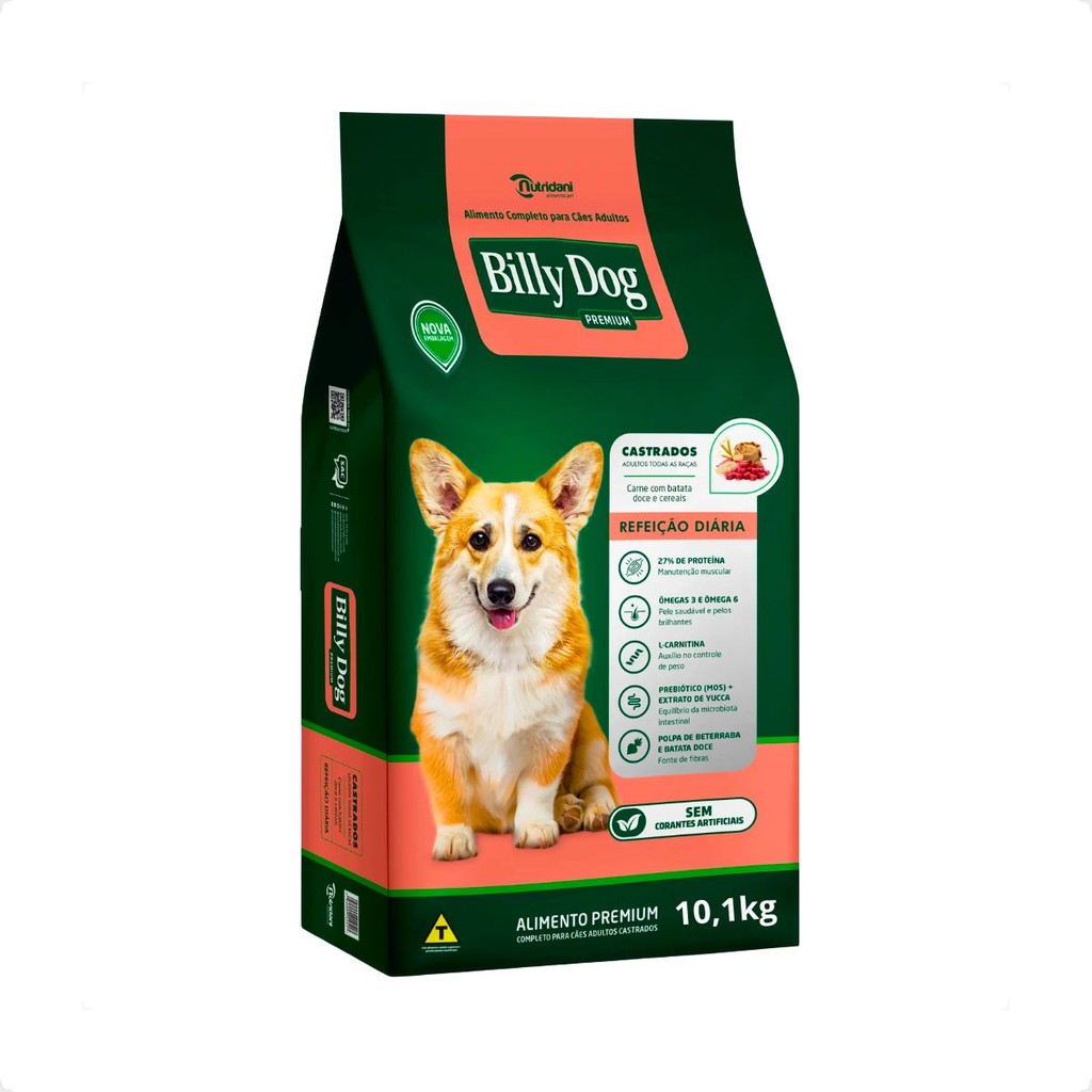 Ração Billy Dog Castrados 10,1Kg Refeição Diária Cães em Oferta na Shopee