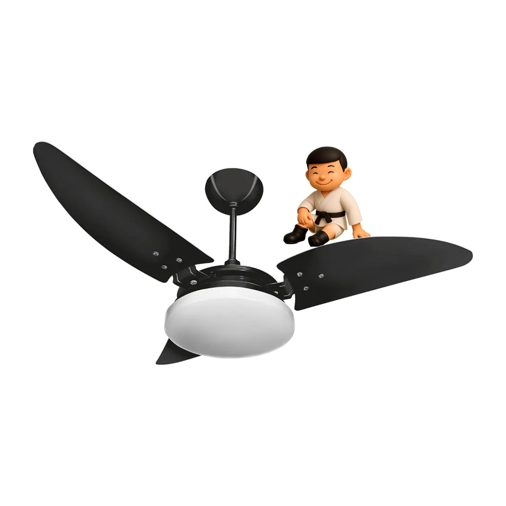 VENTEX VENTILADOR TETO NINA 127V LED 18W 6500K PRETO (1604)
