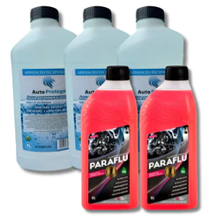 KIT 2 PARAFLU CONCENTRADO E 3 ÁGUAS DESMINERALIZADA