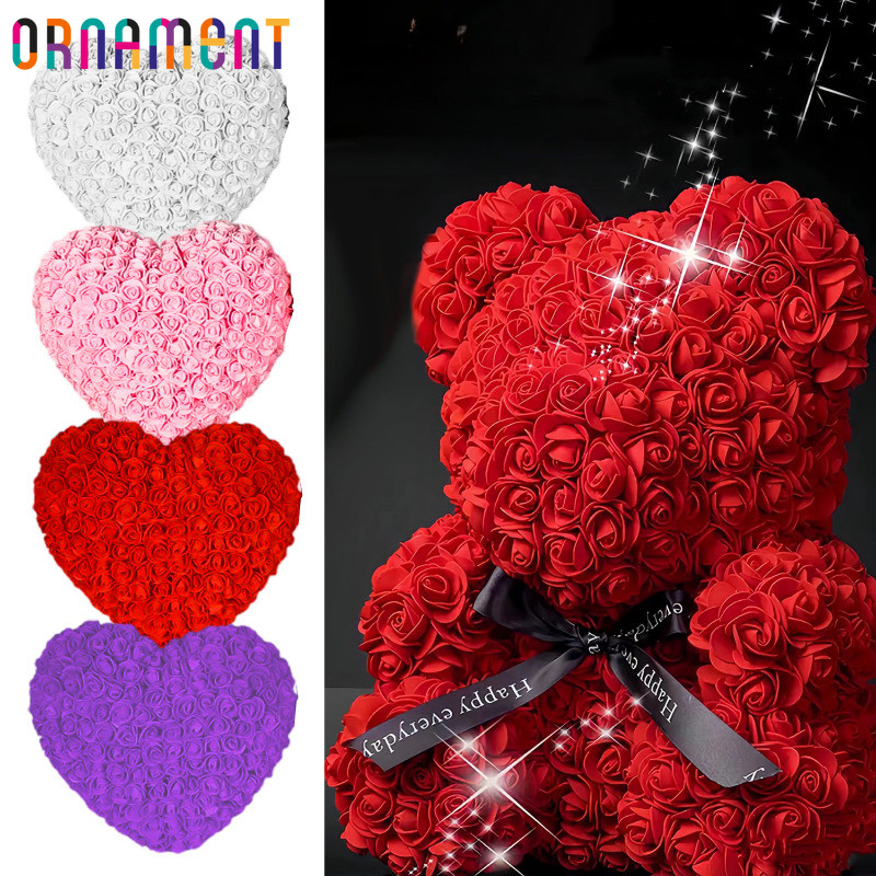 Cabeças Florais De Rosa Emulado-Coroa De Buquê Acessórios DIY-Ornamento De Caixa De Presente De Boneca-Flores Artificiai