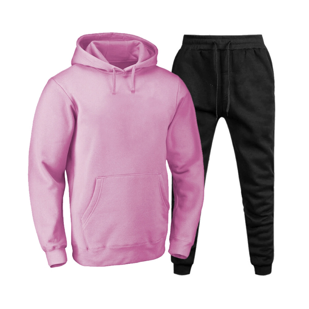 Conjunto Blusa Casaco Calça Moleton  Confortável Rosa