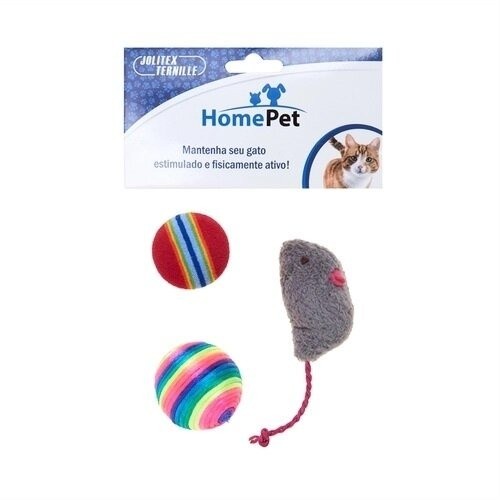 BRINQUEDO GATO RATINHO COM 2 BOLAS JOLITEX