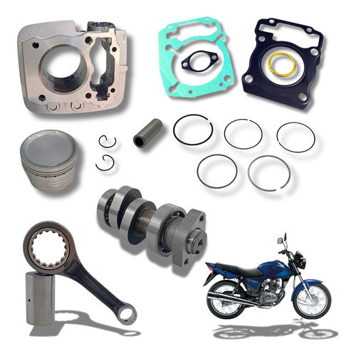 Kit Cilindro 190cc Cg Titan Fan 150 64,5 + Biela E Comando