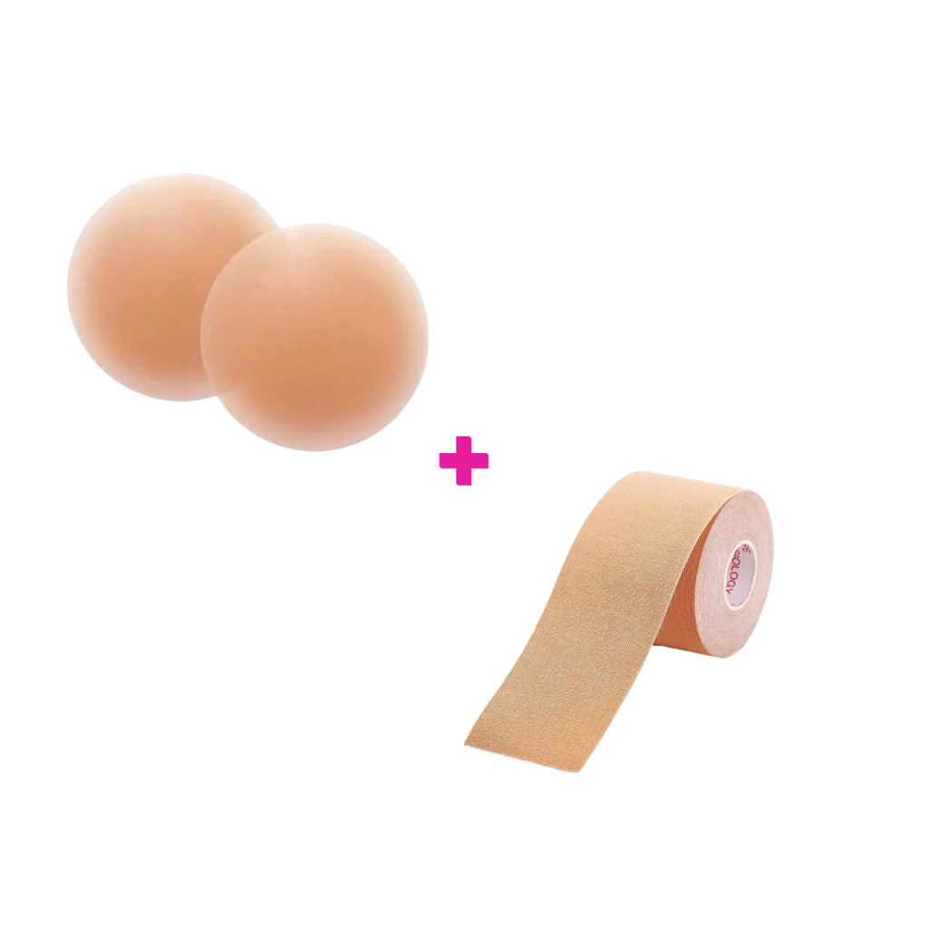 Kit 2 Conjunto para levantar o peito 1 Sutiã Rolo Adesivo + 1 par Sutiã Adesivo Pushup em Oferta na Shopee