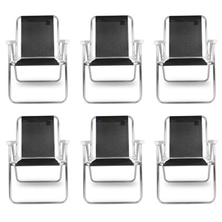 6x Cadeira Alta Para Praia Camping Verão Bel Preto 71cm Alumínio Resistente Confortável E Dobrável em Oferta na Shopee