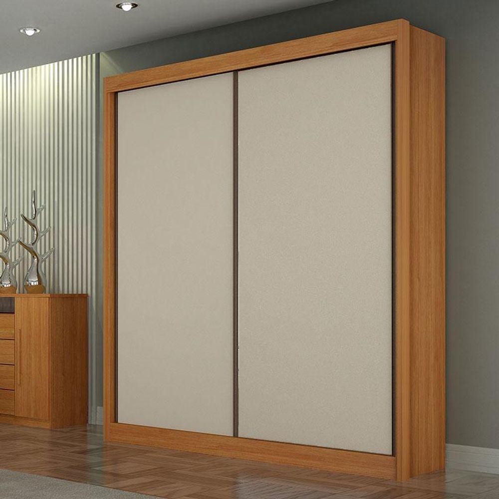 Guarda Roupa 2 Portas São Paulo Gold Cinamomo Off White - Leifer Móveis