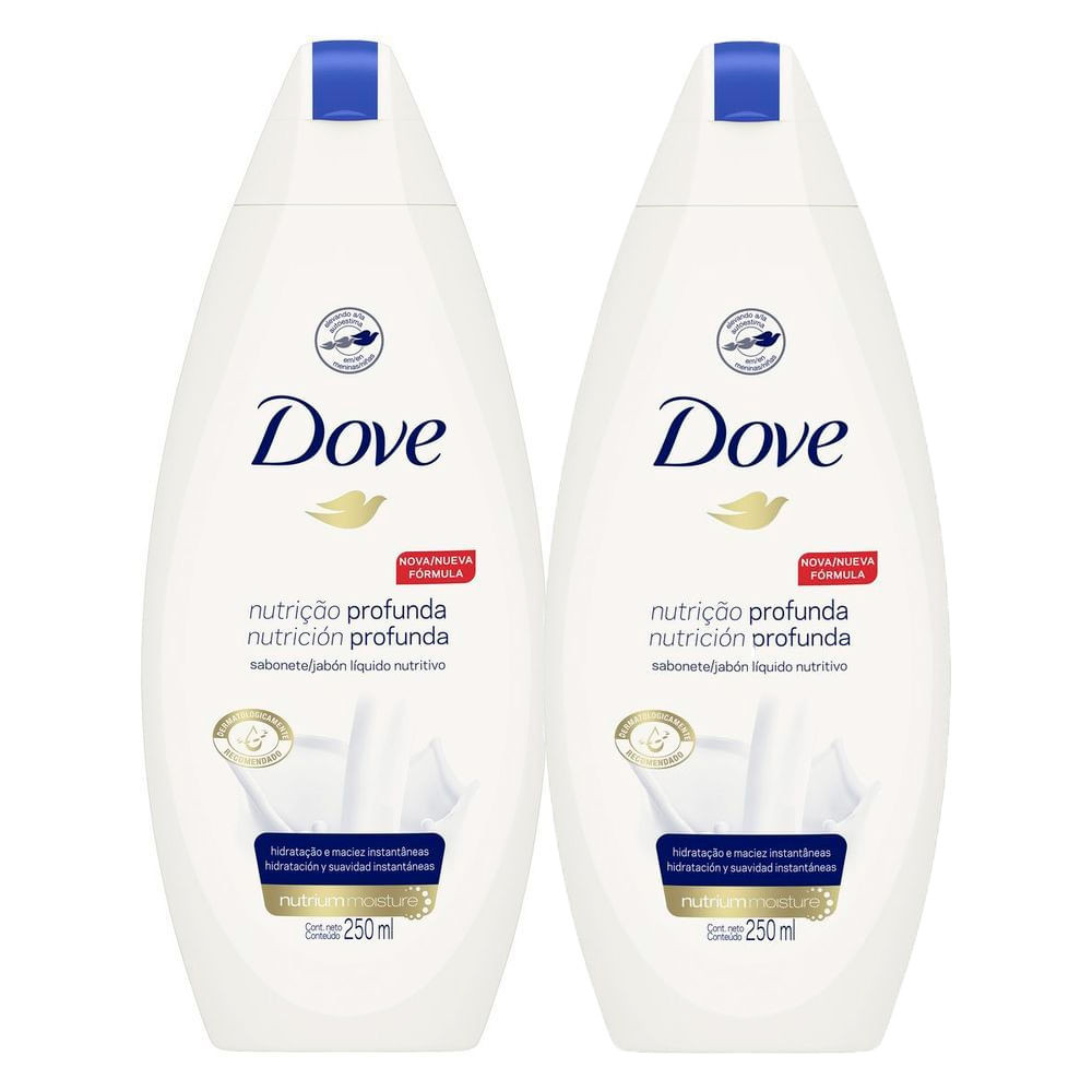 Kit 2 Sabonete Líquido Dove Nutrição Profunda 250ml - Beauty