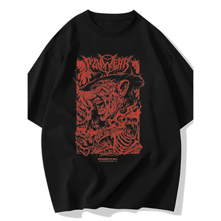 Camiseta Masculina Tigre Vermelho com Chapéu Streetwear 2025 Novo