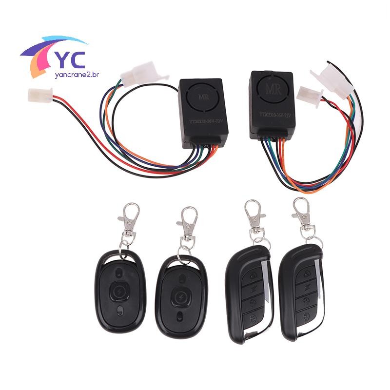 YCBR Scooter Elétrico Inteligente Segurança Anti Perdido Detector De Controle Remoto Alarme 36V-72V 125dB E-Bike Sistema