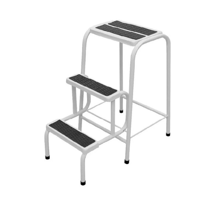 Escada Banqueta 3 Degraus Dobrável Antiderrapante Pé Emborrachado Escadinha