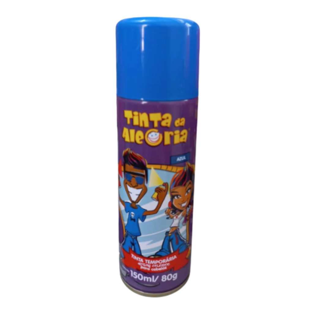 Spray Colorido Tinta da Alegria Temporária  Azul 150ml