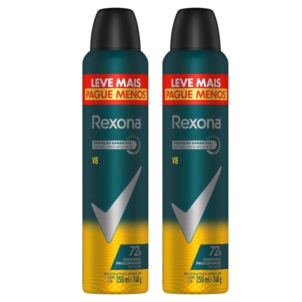Kit 2 und Desod Aero Rexona Men V8 72h 250ml em Oferta na Shopee