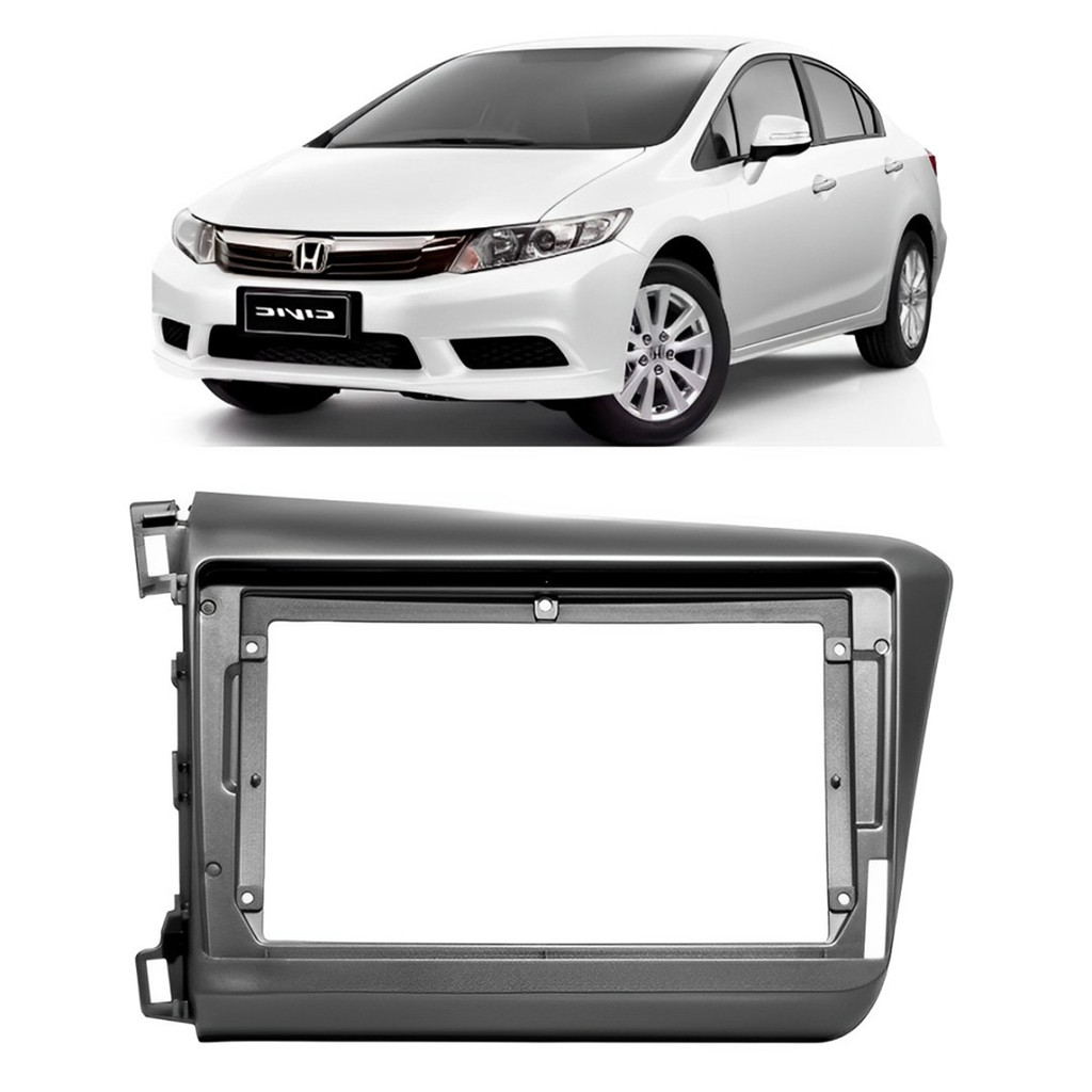Moldura Painel Central Multimidia 9 Polegadas Civic 2012 à 2016 Grafite Som em Oferta na Shopee