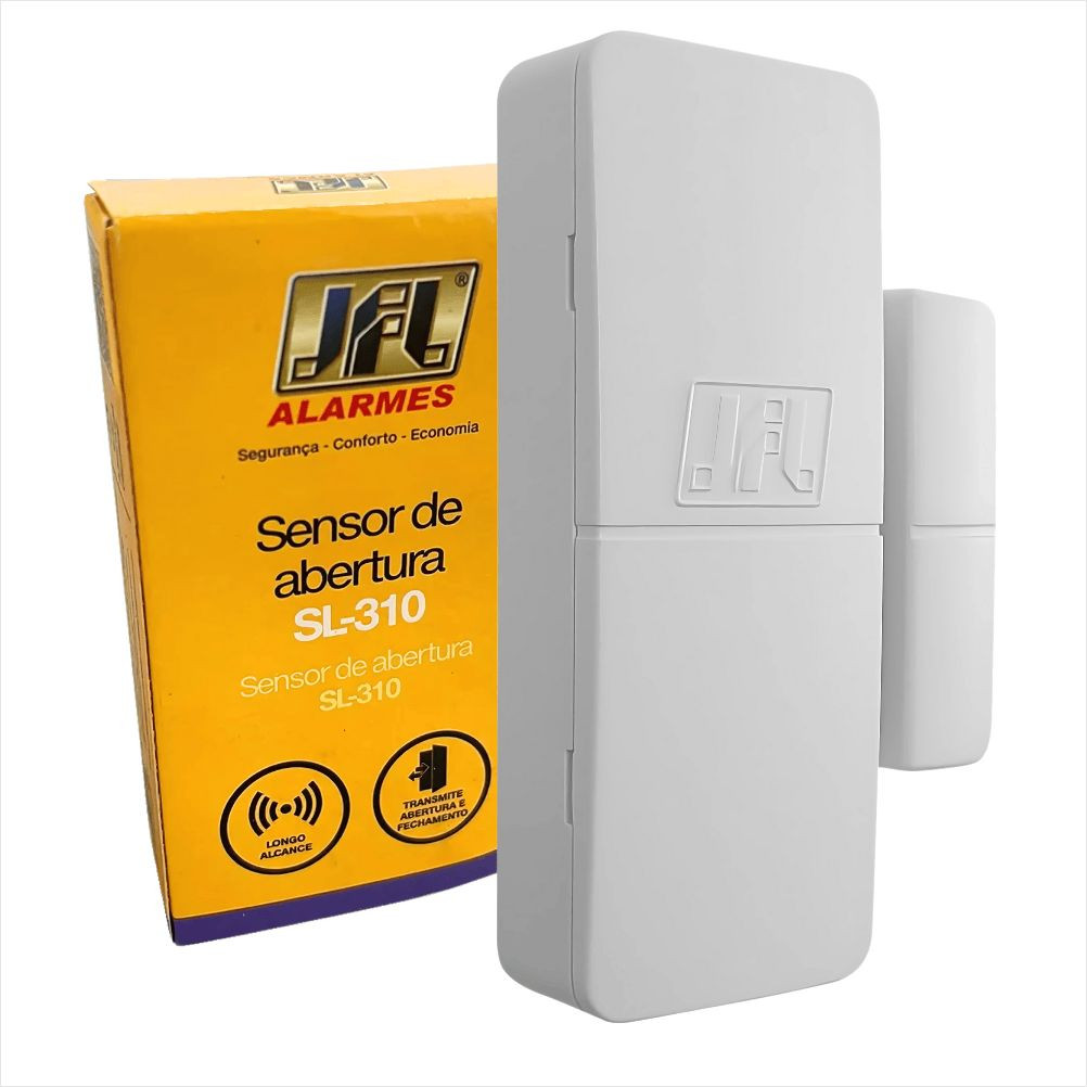Sensor de Abertura Sem Fio JFL SL-310 Magnético 200m Porta Janela Alarme