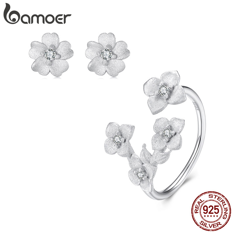 Brincos De Prata Esterlina 925 Bamoer Pequena Flor Branca Joias Presente Feminino em Oferta na Shopee
