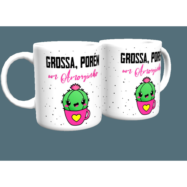 1 caneca Grossa porém um amorzinho xicara porcelana ceramica