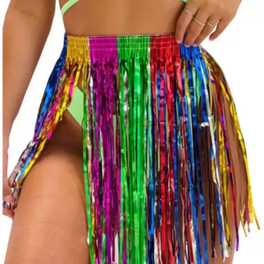 1~4 Saia Fitilho Carnaval Metalizada Colorida 40cm Festa Fantasia Balada Carnaval (Ex) · foto 2
