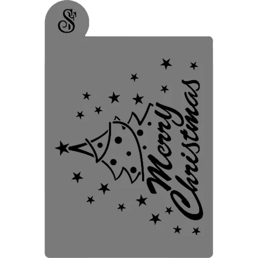 Stencil para Bolo (Mod.26) Merry Christmas - 16,5 cm x 25 cm - 1 unidade - Sonho Fino - Rizzo