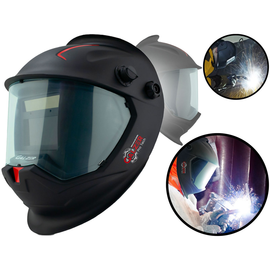 Máscara Para Solda Pro Tech Com Regulagem Escurecimento Automático Profissional Galzer em Oferta na Shopee