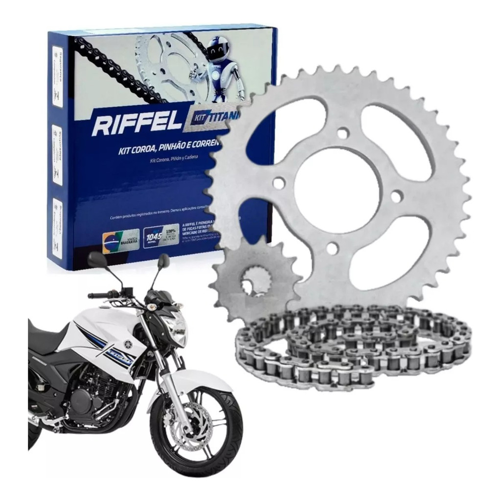 Kit Quite Relação Tração Transmissão Ys Fazer 250 2006 À 2017 Original Riffel