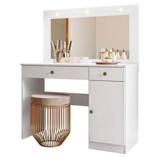 Penteadeira Camarim Bella Branco Brilho - Moval em Oferta na Shopee