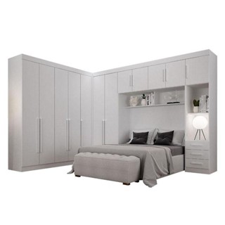 Quarto De Casal Modulado 12 Portas Orion Branco - Leifer Móveis em Oferta na Shopee