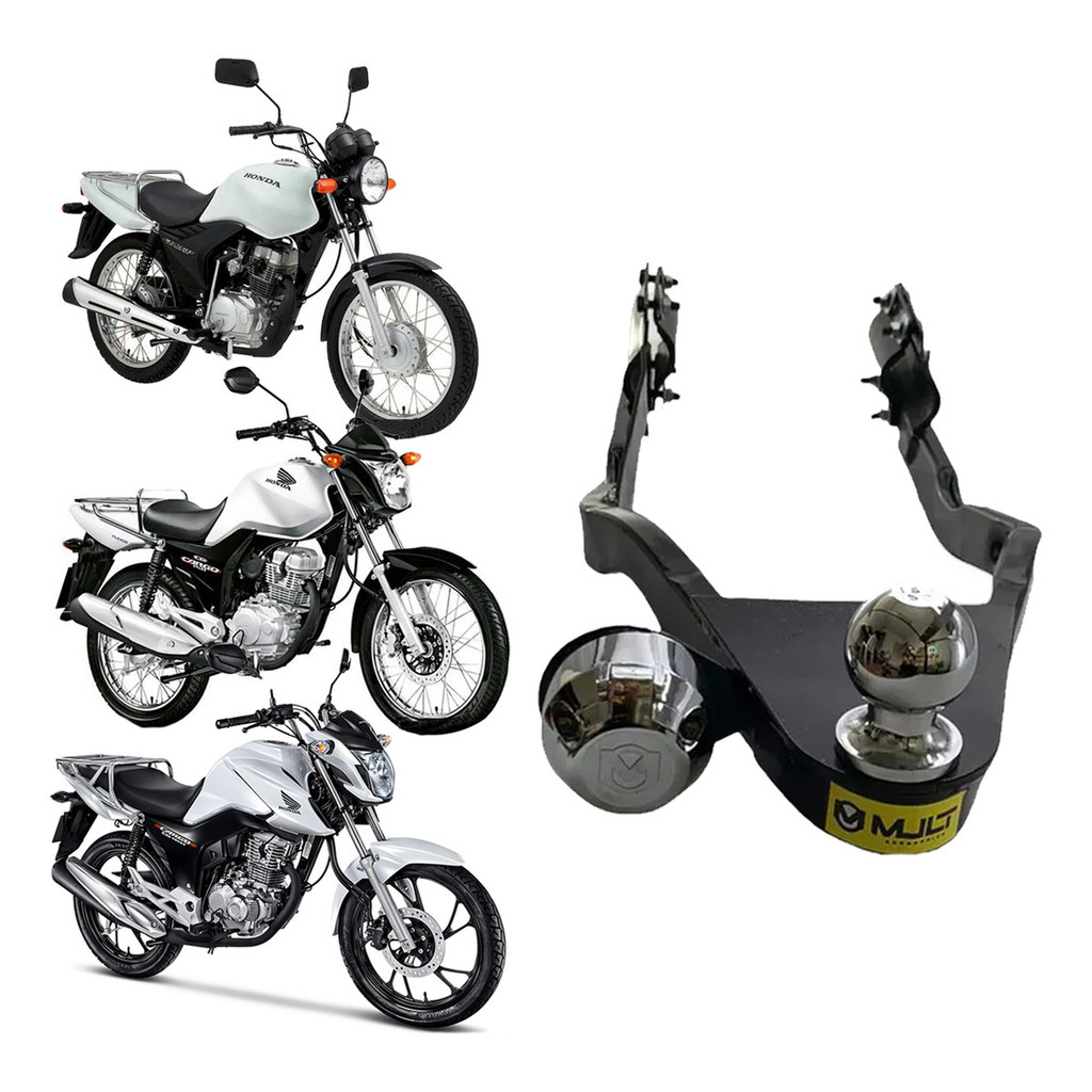 Reboque Fixo Mult Engates para Moto Honda Cg Fan Titan 125 150 Todos Anos Proteção com Bola 50mm e Capa Protetora em Oferta na Shopee