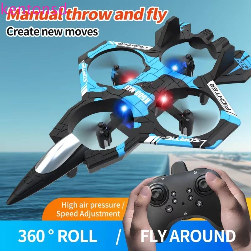 Brinquedo De Helicóptero De Quatro Motores KENTONSD , Lutador De Espuma De Controle Remoto Recarregável 2.4G Stunt , EPP