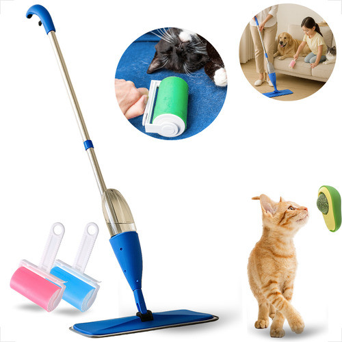 Kit 1 Mop Spray 2 Tira Pelos 1 Catnip Abacate Pet Gato Ativo