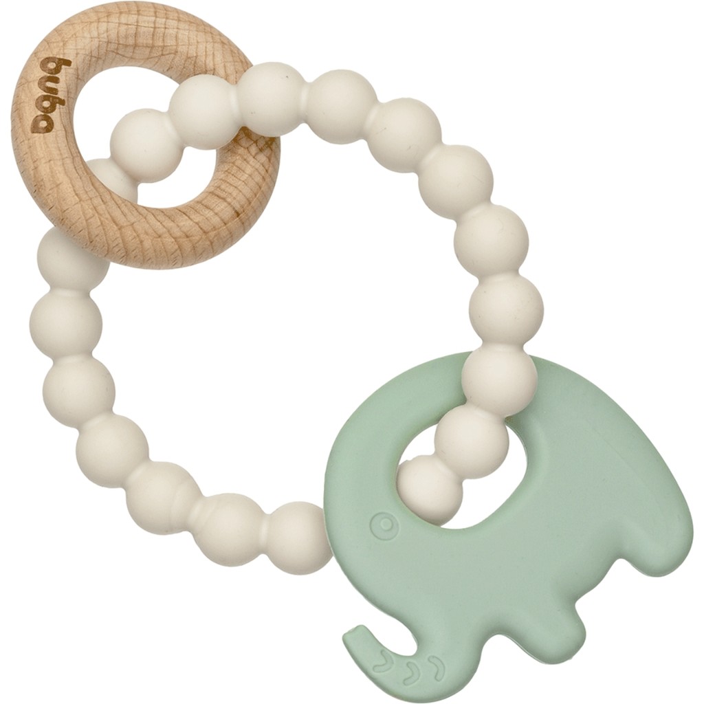 Mordedor E Bambu Elefante Massageia Gengiva Verde 18851 Buba em Oferta na Shopee