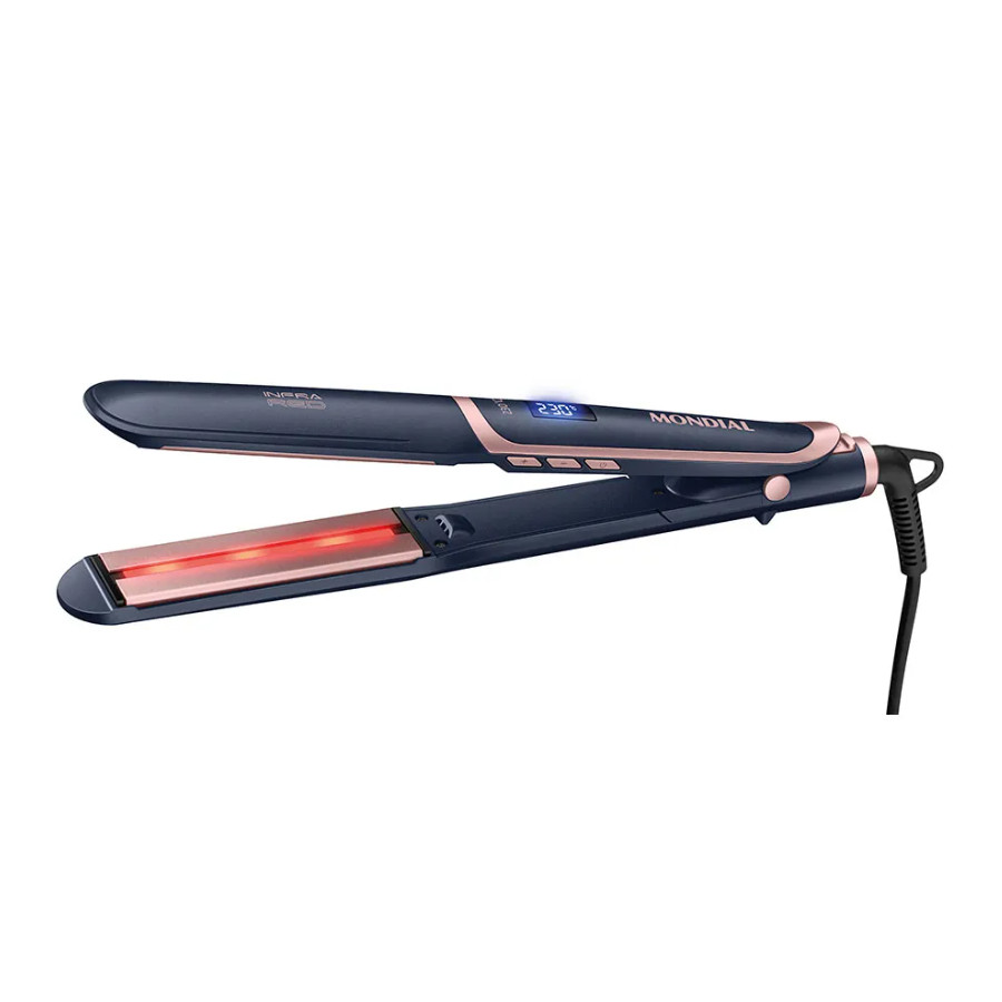 Prancha Alisadora Infrared Mondial Azul P-01 Azul e Golden Rose 110°C a 230°C - Bivolt