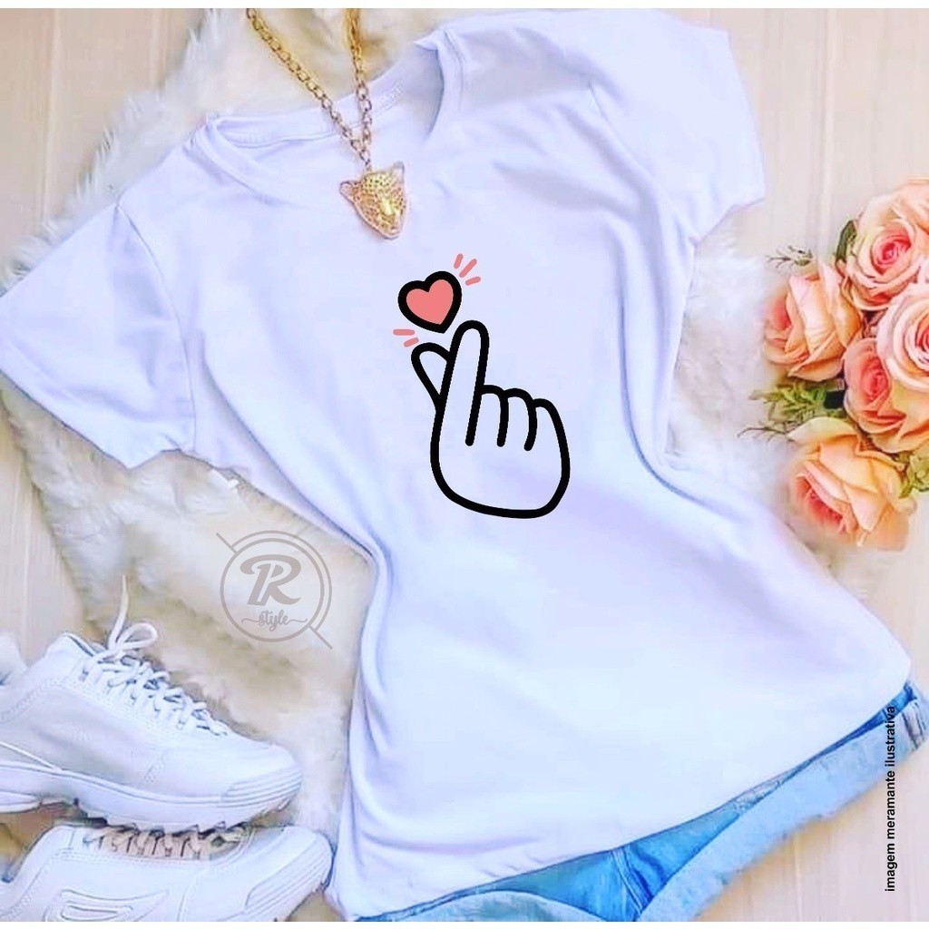 Tshirt Camiseta - Coração Kpop em Oferta na Shopee