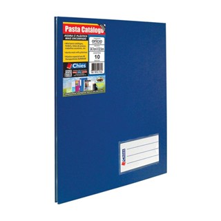 Pasta catálogo ofício 2534 Azul com 10 plásticos Chies em Oferta na Shopee