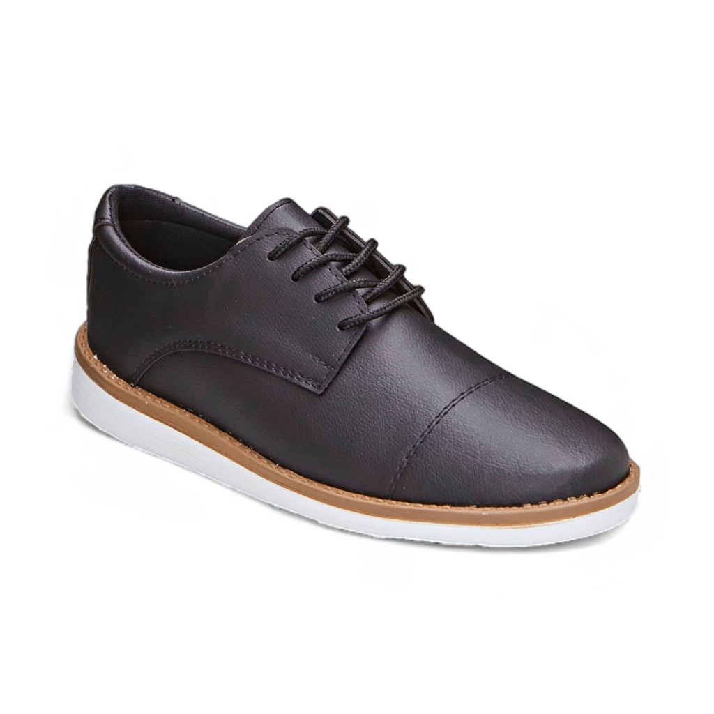 Sapato Casual Masculino Oxford Derby Preto Social Igreja Advogado Couro Esporte Fino Elegante