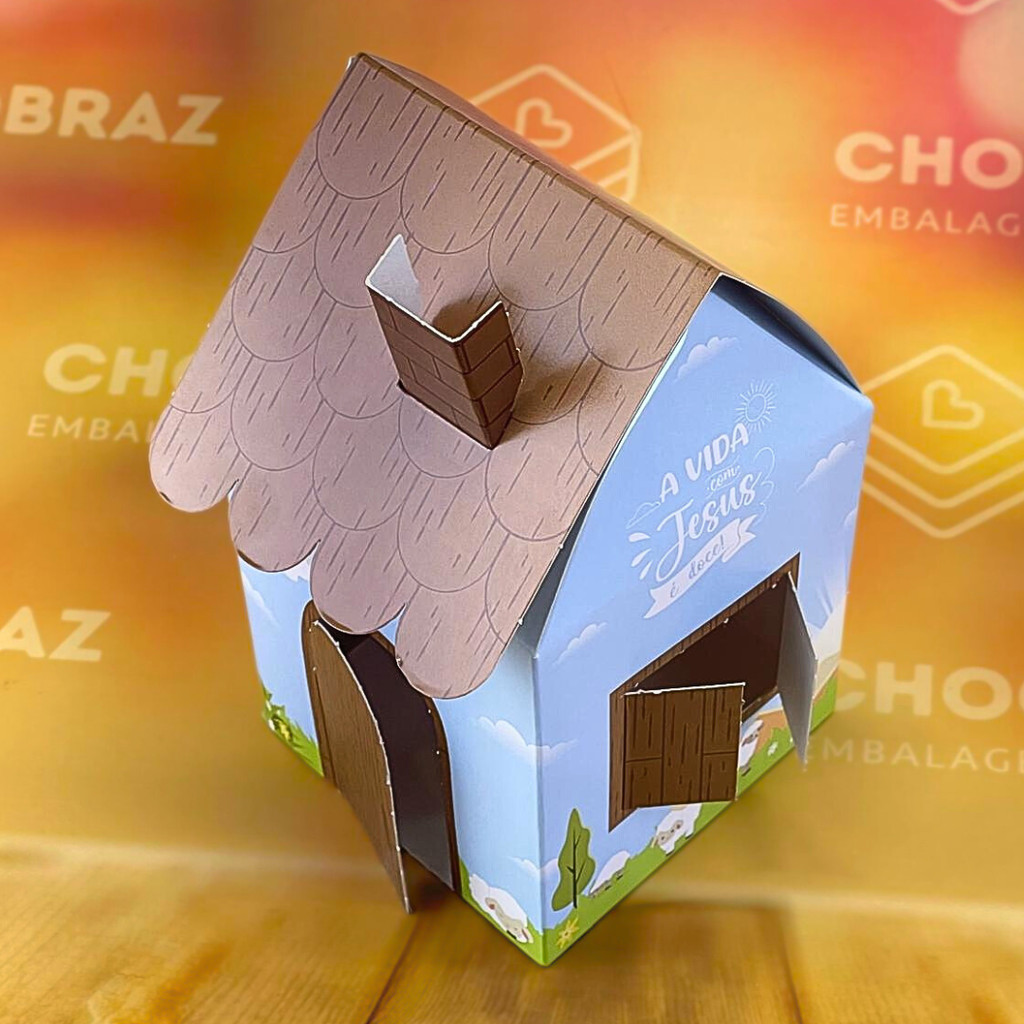 10 CAIXAS CASINHA - 8X8X13 CM -TEMPO DE PASCOA 5395 (PASCOA IDEIA OUTLET)